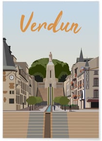 Affiche ville Verdun | A3 : 29,7x42cm