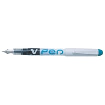 Stylo plume jetable PILOT - V-Pen - Turquoise - Pointe moyenne