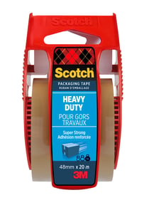 Ruban adhésif d’emballage Scotch extra-résistant, havane, 48 mm x 20,3 m, 1 rouleau sur dévidoir manuel/paquet