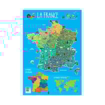 Poster pédagogique - La carte de France - 52x76cm - A afficher - Bouchut