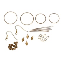 Kit: Pendants d'oreille Feuille d'or, or, 2 pces