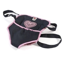 Sangle de Portage Poupée, anthracite - bleu foncé - rose