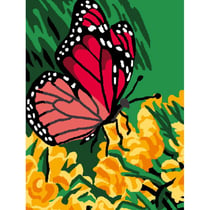 LUC - Kit Canevas Blanc Papillon 25x30 cm 100% Coton