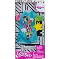 Mattel - fxk67 - barbie - accessoire poupée - robe bleue supers nanas avec sac jaune - tenue - habit