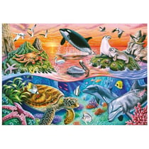 Puzzle xxl les animaux marins : dauphins - orque - tortue 100 pieces - ravensburger - 10681