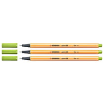 Lot de 3 stylos-feutres pointe fine 0,4 mm - STABILO - Vert pomme - POINT 88
