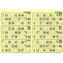 Plaque de 6 grilles de loto rigide 1mm jaune - cartons loto - lotoquine