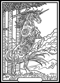 Tableau velours a colorier LICORNE GREGORY Sericolor