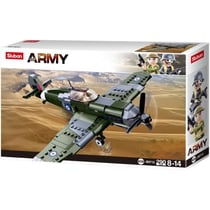 JEU DE CONSTRUCTION BRIQUE EMBOITABLE SLUBAN ARMY FIGHTER ARMEE BRITANNIQUE MILITAIRE M38 B0712 PILOTE ARTICULE