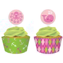 Kit 12 Wrappers et Déco Cupcakes Ocean Rose