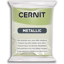 Pâte polymère - Opaque - A cuire - Pâte à modeler - Or vert - Bloc de 56g - Cernit - Metallic