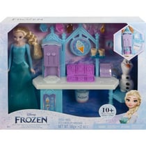 Coffret reine des neiges : stand de gateaux givres + poupee elsa et olaf + 13 accessoires- poupee mannequin frozen - mattel - hmj48
