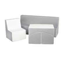 Ensemble de meubles en mousse : chaise Canapé et fauteuil blanc gris