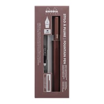 Stylo à plume - Alu - Marron - Plume iridium moyenne - Rechargeable - Rhodia scRipt
