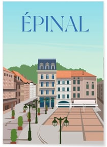 Affiche ville Épinal | A3 : 29,7x42cm
