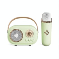 Enceinte Bluetooth Karaoké Multifonctionnelle Avec Microphone Blanc Puissant Vert YONIS