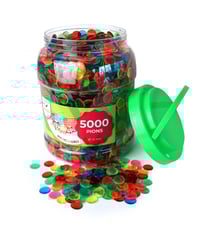 Boite de 5000 pions de loto multicolores - jetons marquage - accessoire bingo - cartaloto