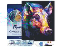 Diamond Painting Broderie Diamant Figured’Art 40x50cm toile tendue sur châssis en bois - diamants carrés - Sanglier Coloré Abstrait