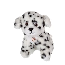 Peluche - Chien Mimi dogs sonore blanc tâches noires - 18 cm