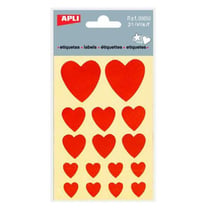 Apli Agipa - Gommettes métallisées Coeur rouge x 48