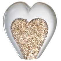 Presse papier sulfure coeur doré en verre 10 cm