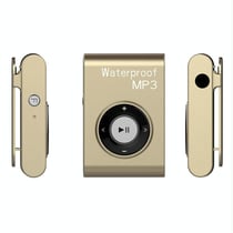 Lecteur MP3 Étanche IPX8 Avec Clip Et Écouteurs FM 4GB Bleu Sport Plongée Or YONIS
