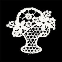 Ecusson thermocollant fleur dentelle pot de fleur 3cm x 3cm