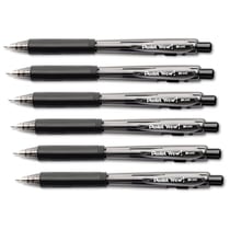 Lot de 6 Stylos à bille rétractables PENTEL WOW BK440 - Noir - Pointe ogive