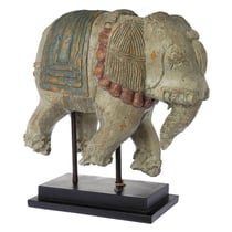 Éléphant antique en résine patinée 45 cm