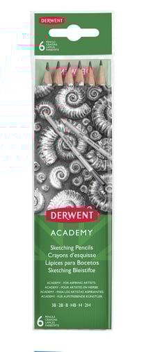 Crayons Graphite (2h à 3b) Derwent Academy Sketching x6