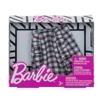 Mattel - fxh87 - barbie - accessoire poupee - jupe a carreau noir et blanc - robe - tenue - habit