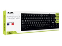 PORT Connect Clavier PC de bureau USB-A indicateurs LED azerty EU noir