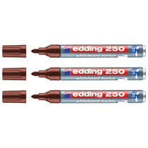 Lot de 3 marqueurs pour tableaux blancs - EDDING - Pointe moyenne 1,5-3 mm - Marron