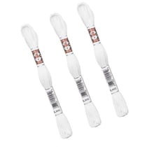 Lot de 3 échevettes 10m DMC Fil retors mat canevas tapisserie 100% coton blanc