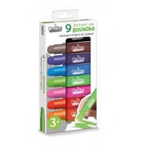 Boite de 9 crayons gras retractables - Crealign - Bleu