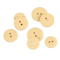 Lot de 6 boutons 2 trous texturé beige clair
