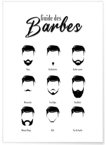 Affiche Guide des barbes | A3 : 29,7x42cm
