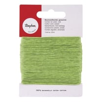 Cordon en coton, ciré, 1mm, carte 20 m, vert mai