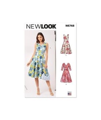 Patron New Look 6748 - Robe col en V du 36 au 46 (FR) taille n°FR 36-46