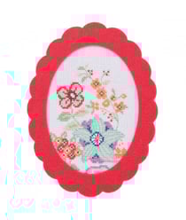 Kit Point de croix ~ Fleurs Vrille ~ Flower Power - Rico Design Rouge