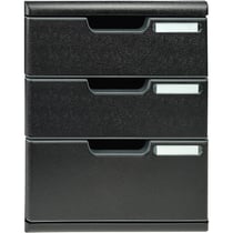 Module de classement Modulo Ecoblack 3 tiroirs fermés - Noir - Exacompta