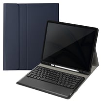 Avizar Clavier QWERTY Bluetooth pour iPad Pro 12.9 et Air 13 avec Étui Clapet Bleu Nuit
