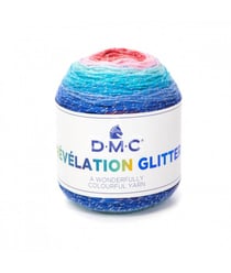 Pelote de laine REVELATION GLITTER pour étoles - DMC Wonder 501 Bleu