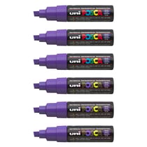Lot de 6 Marqueurs pointe large biseautée POSCA PC8K 8mm Violet POSCA