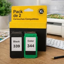 Pack de Cartouches Compatibles HP 339 344 pour Imprimantes Deskjet 5740 à 9868 & OfficeJet 6300 à 7413 & PhotoSmart 2570 à D5155