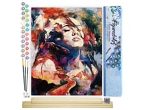 Peinture par Numéro Figured'Art - Femme aquarelle - Kit de Loisir Créatif DIY Numéro d'Art Complet - 40x50cm toile roulée + châssis en bois à monter