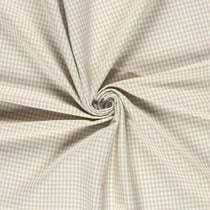 Tissu Bengaline de Viscose Mini Rayures blanc sur fond Ecru