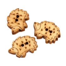 Lot de 6 boutons en bois 2cm x 1,8cm hérisson