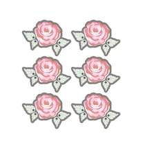 Autocollants 3D Ø 4cm - Rose sur fond gris