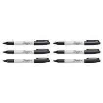 Lot de 6 marqueurs permanents pointe fine 0.9 mm - SHARPIE - Noir